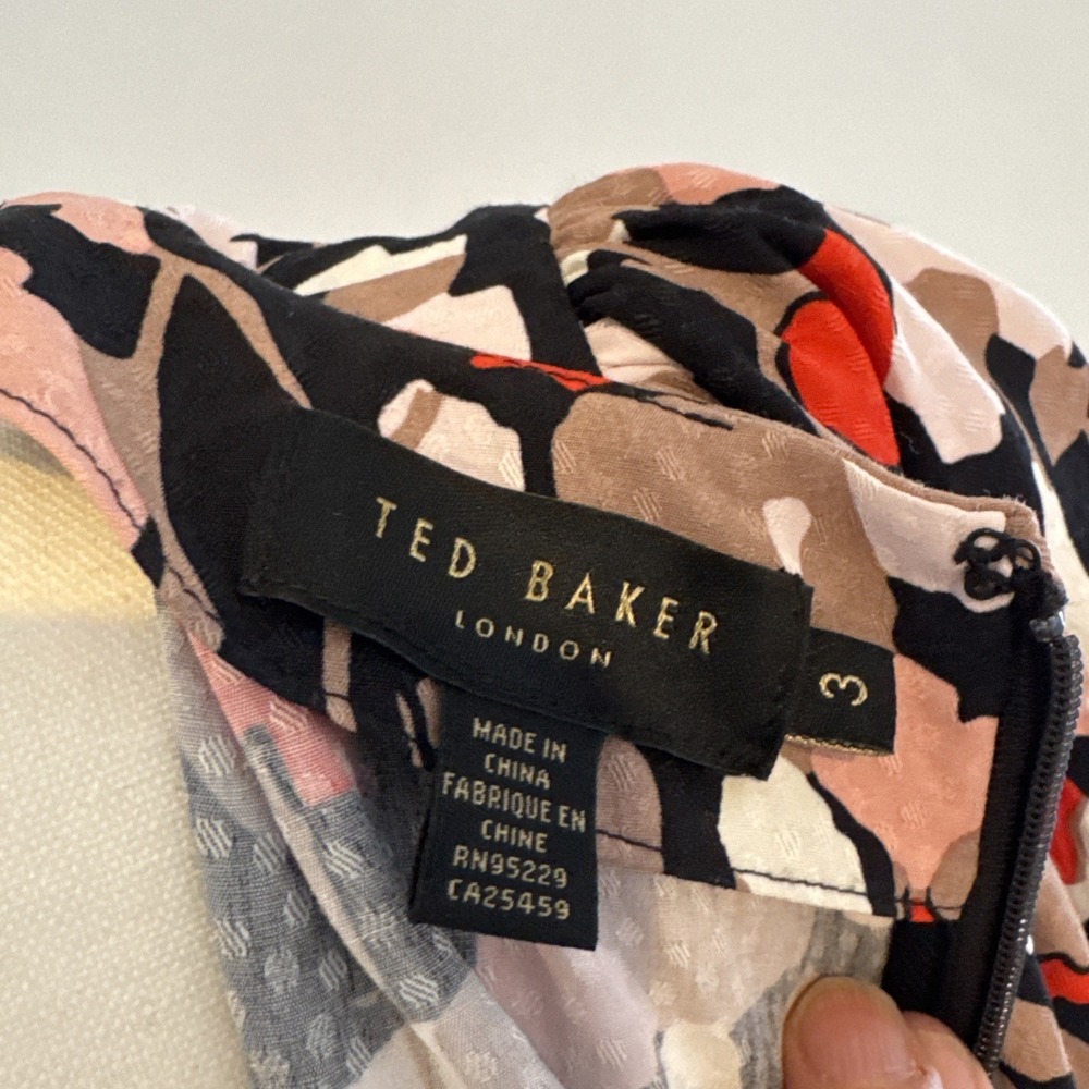 Ted Baker Skiala Floral Puff Sleeve Mini Dress M Feminine Coquette Old Money - Picture 6 of 9